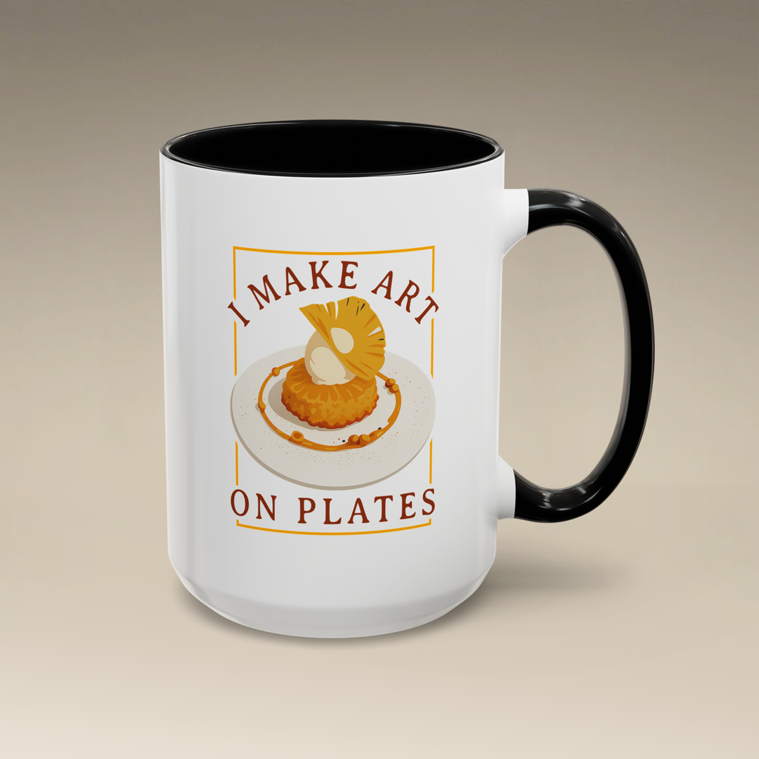 I Make Arts on Plates Color Accent Mug