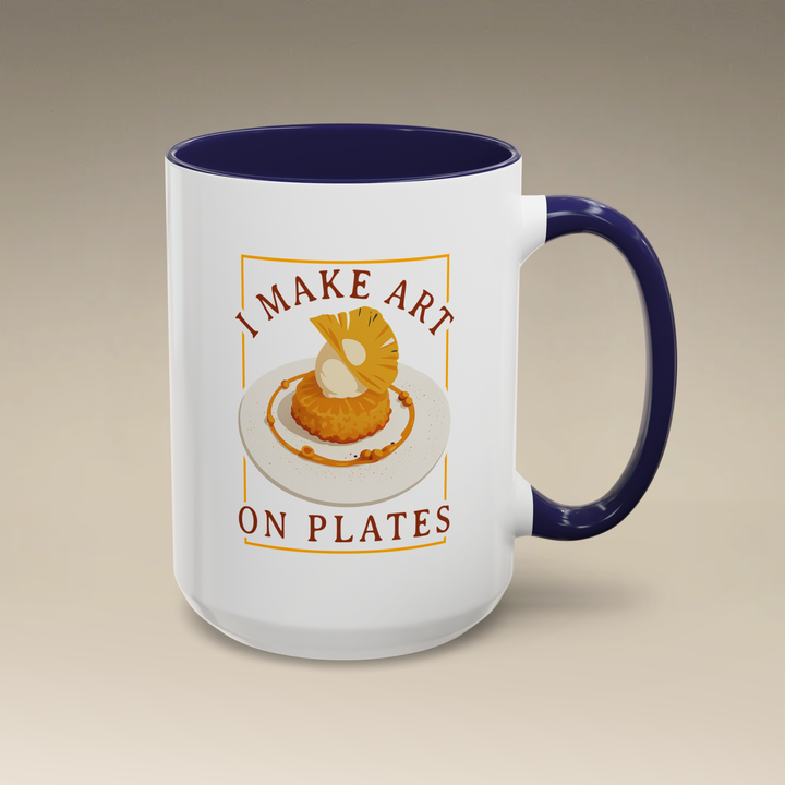 I Make Arts on Plates Color Accent Mug