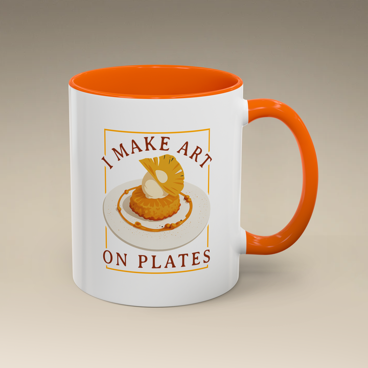 I Make Arts on Plates Color Accent Mug