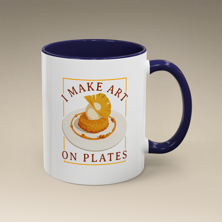 I Make Arts on Plates Color Accent Mug