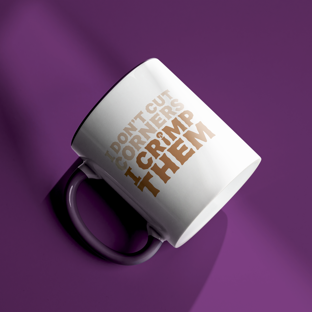 I Don't Cut Corners, I Crimp Them Color Accent Mug