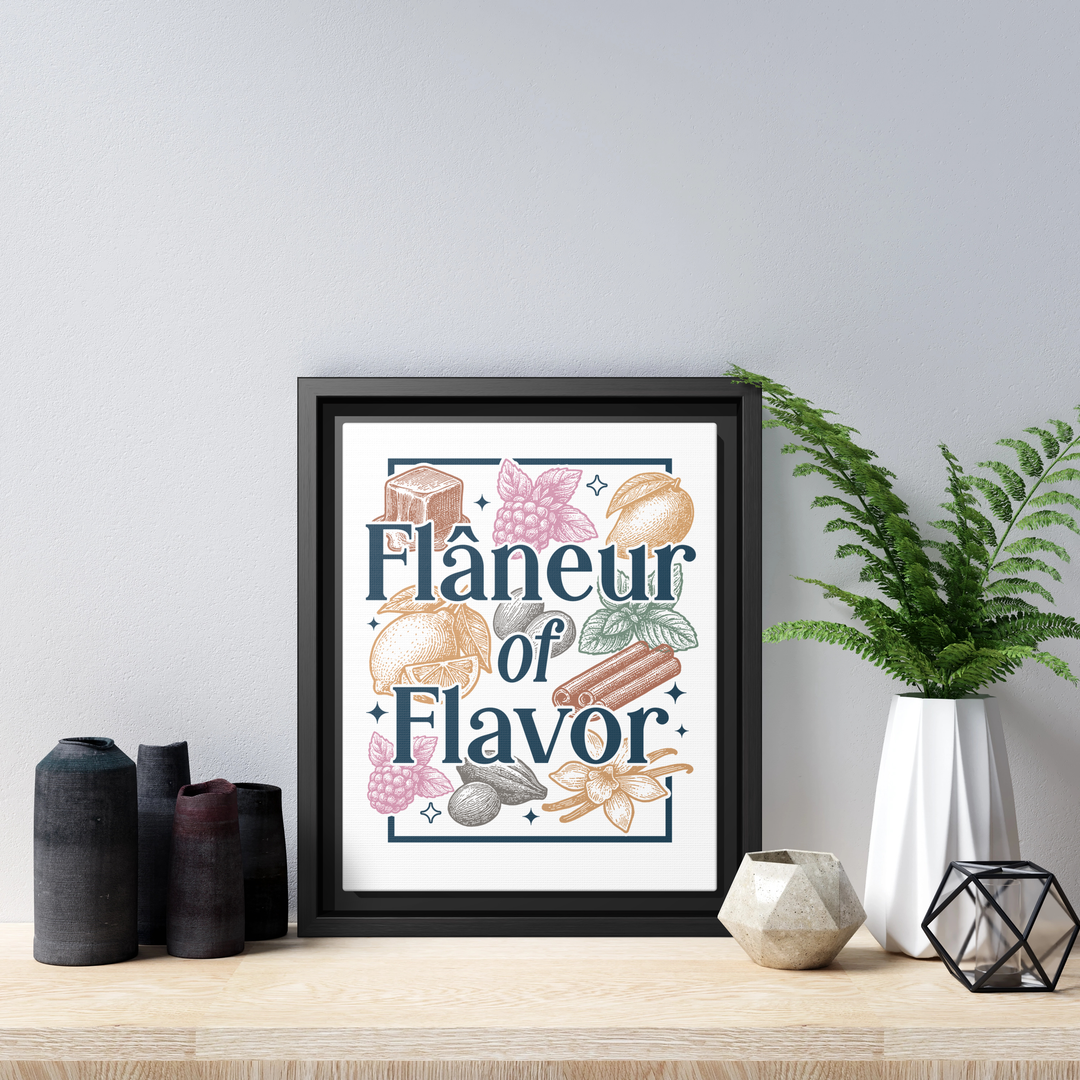 Flâneur of Flavor Framed Canvas