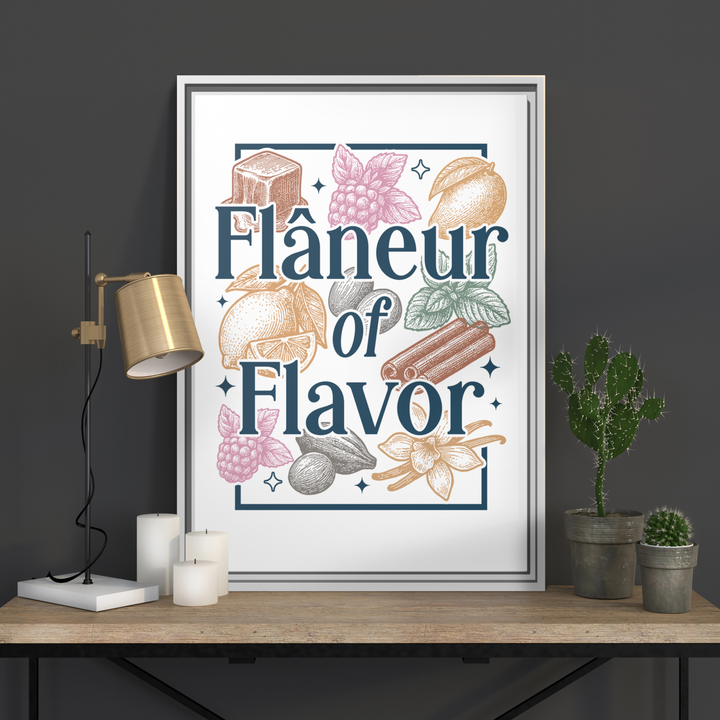 Flâneur of Flavor Framed Canvas