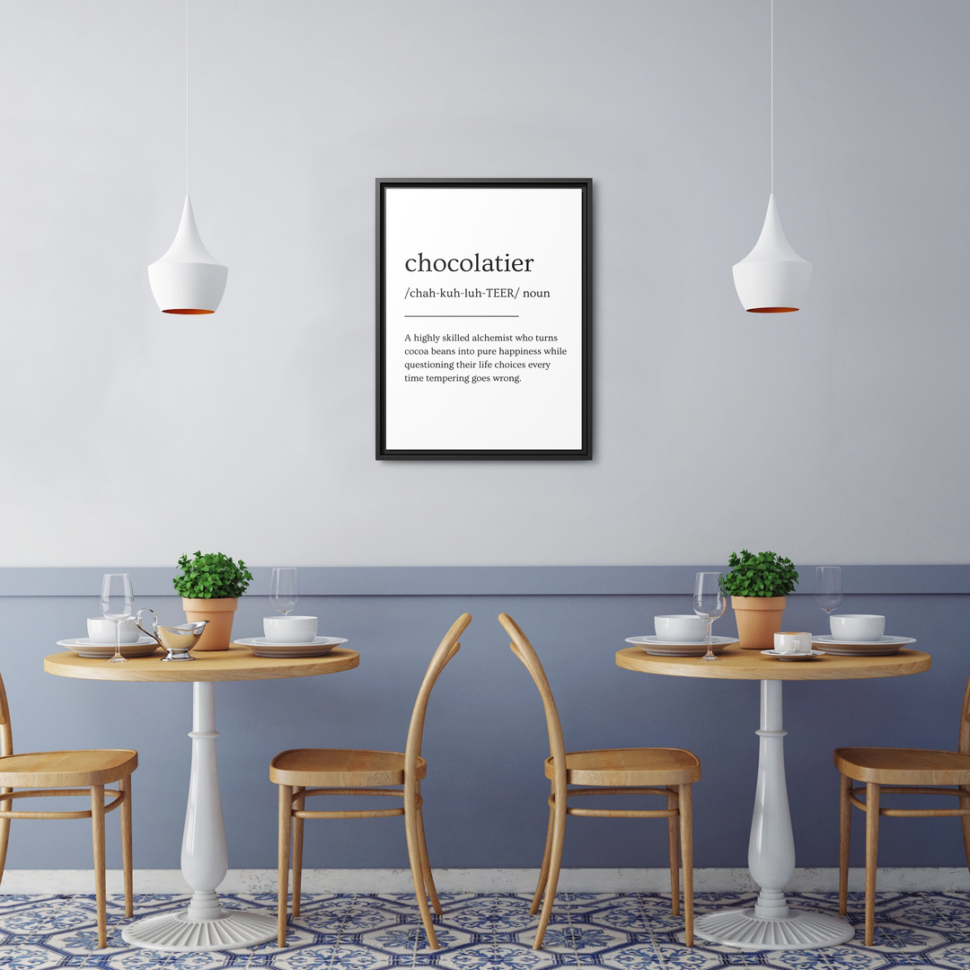 Chocolatier Definition Framed Canvas