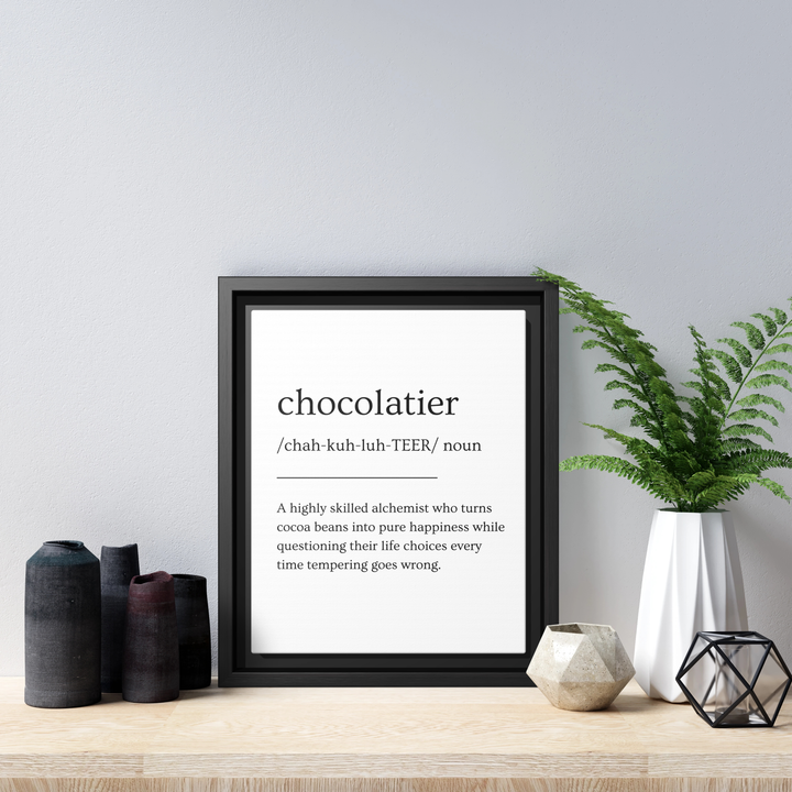 Chocolatier Definition Framed Canvas