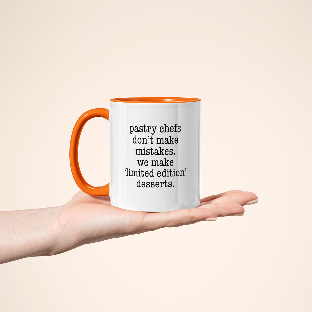Pastry Chefs Don’t Age Color Accent Mug