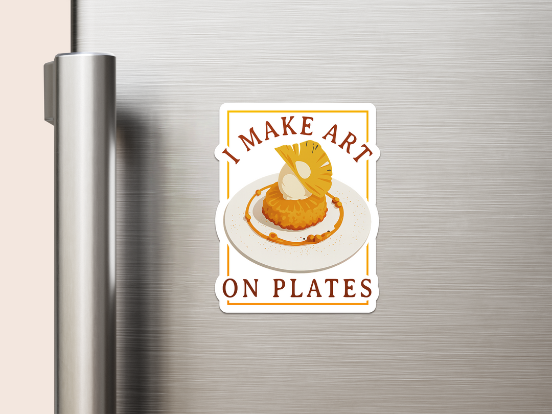 I Make Art On Plates Vinyl Magnet