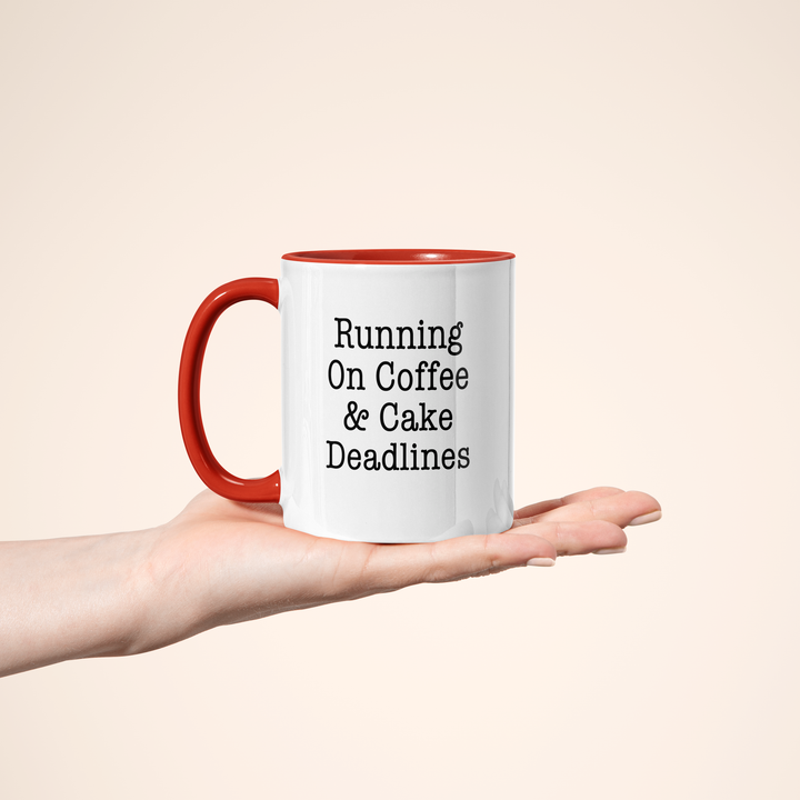 Coffee & Cake Deadlines Color Accent Mug