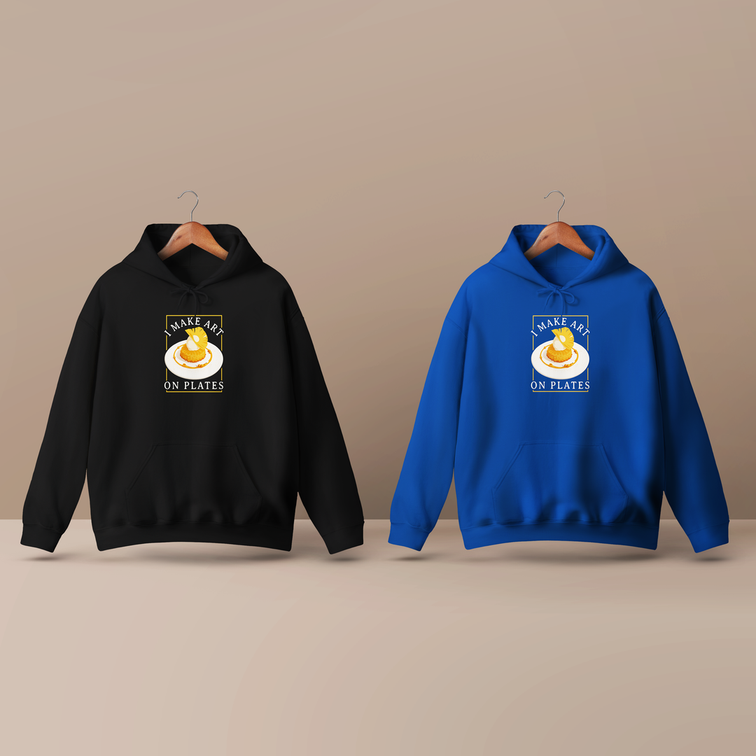 I Make Art On Plates Heavy Blend Hoodie