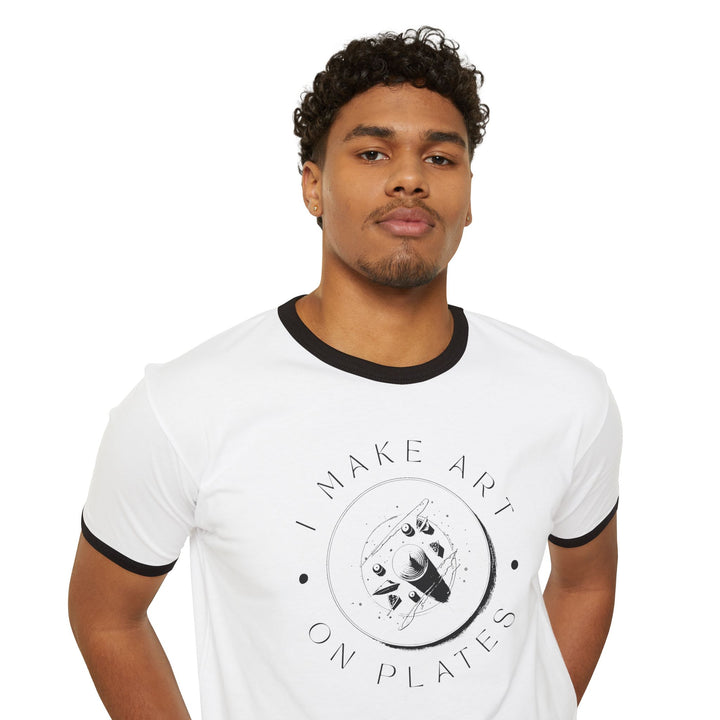 I Make Art on Plates Ringer T-Shirt