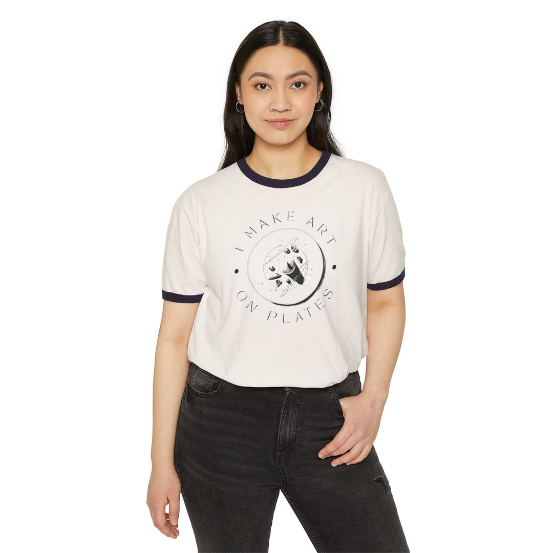 I Make Art on Plates Ringer T-Shirt