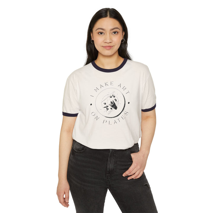 I Make Art on Plates Ringer T-Shirt