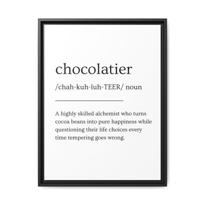 Chocolatier Definition Framed Canvas