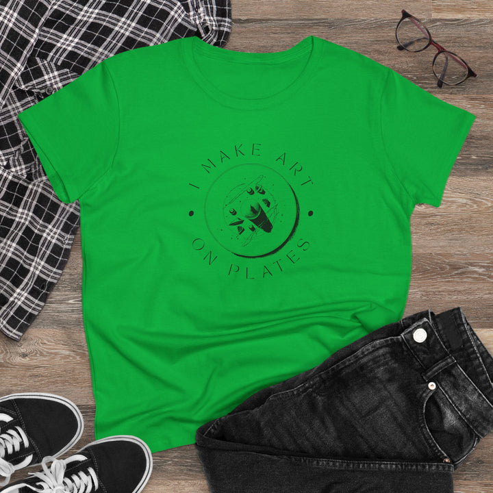 I Make Art on Plates Women's Cotton T-Shirt