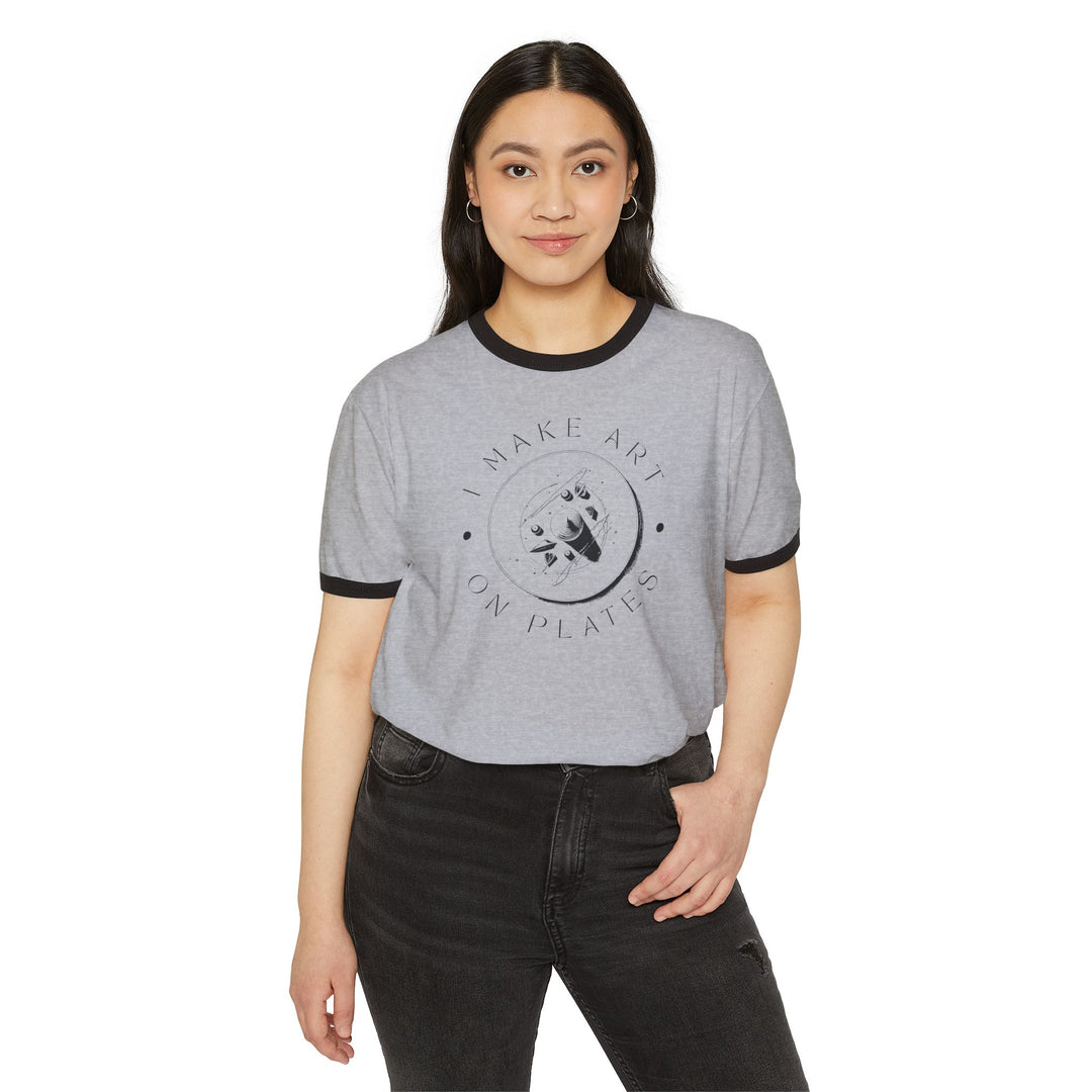 I Make Art on Plates Ringer T-Shirt