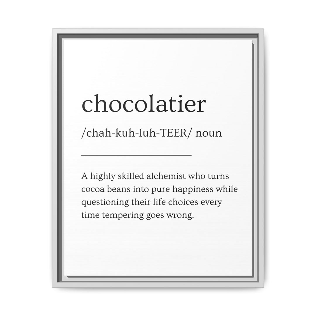Chocolatier Definition Framed Canvas