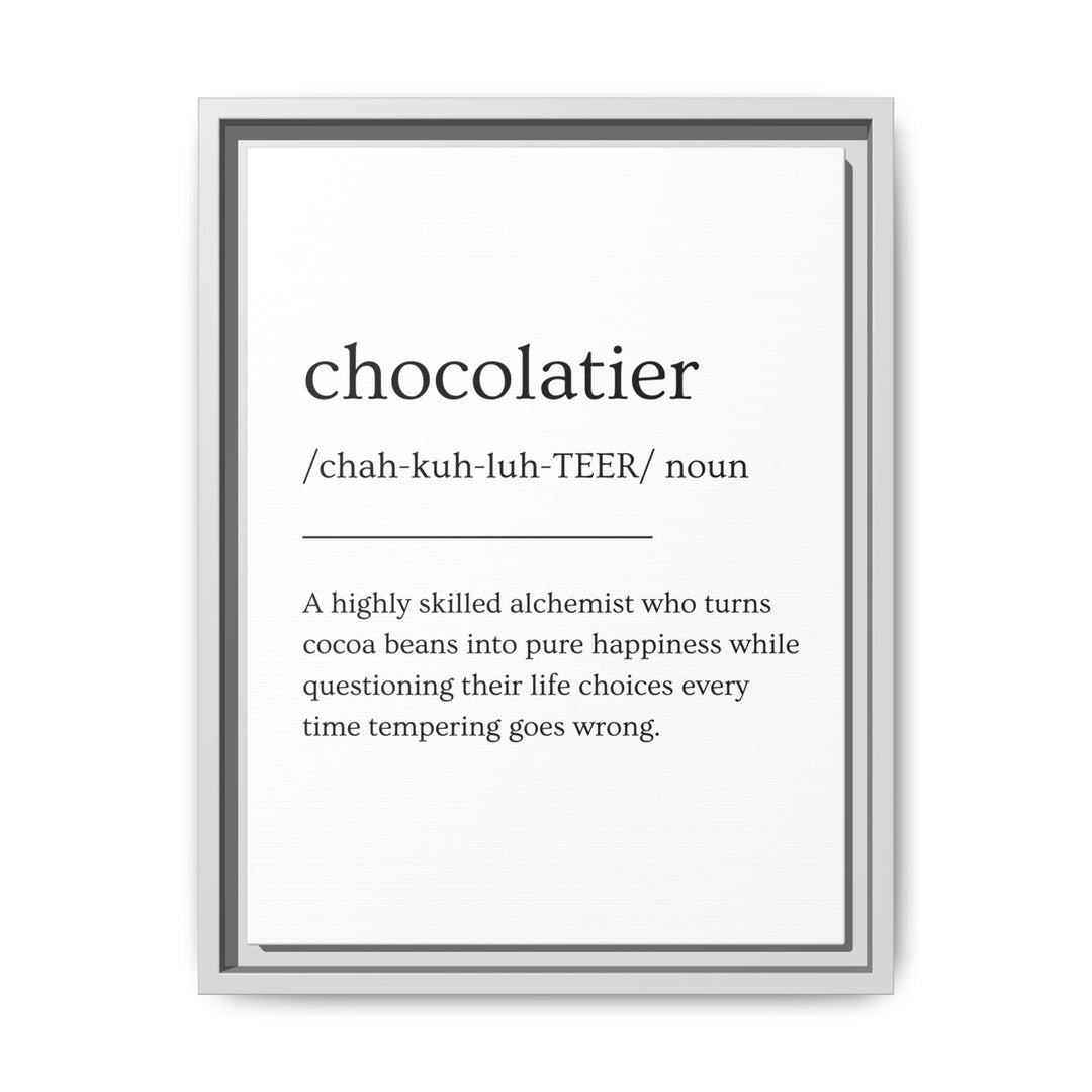 Chocolatier Definition Framed Canvas