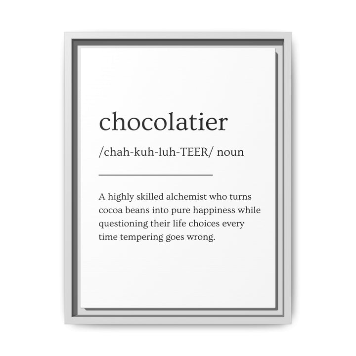 Chocolatier Definition Framed Canvas