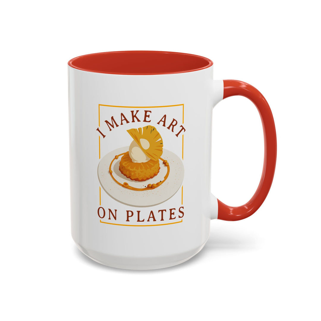 I Make Arts on Plates Color Accent Mug