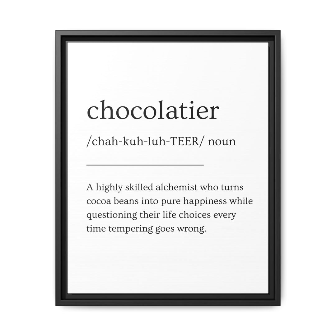 Chocolatier Definition Framed Canvas