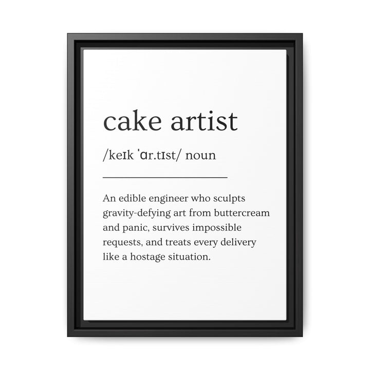 Cake Artist Definition Framed Canvas