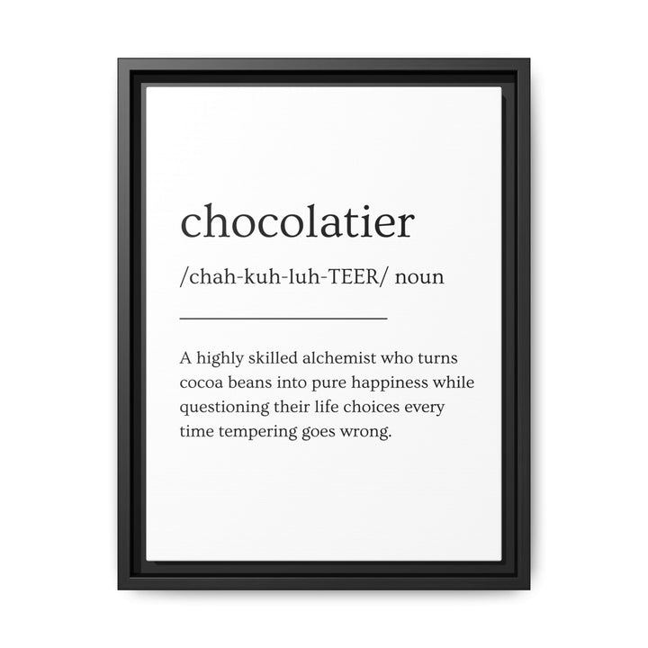 Chocolatier Definition Framed Canvas