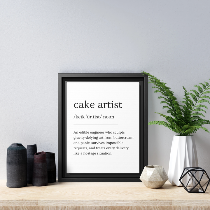 Cake Artist Definition Framed Canvas