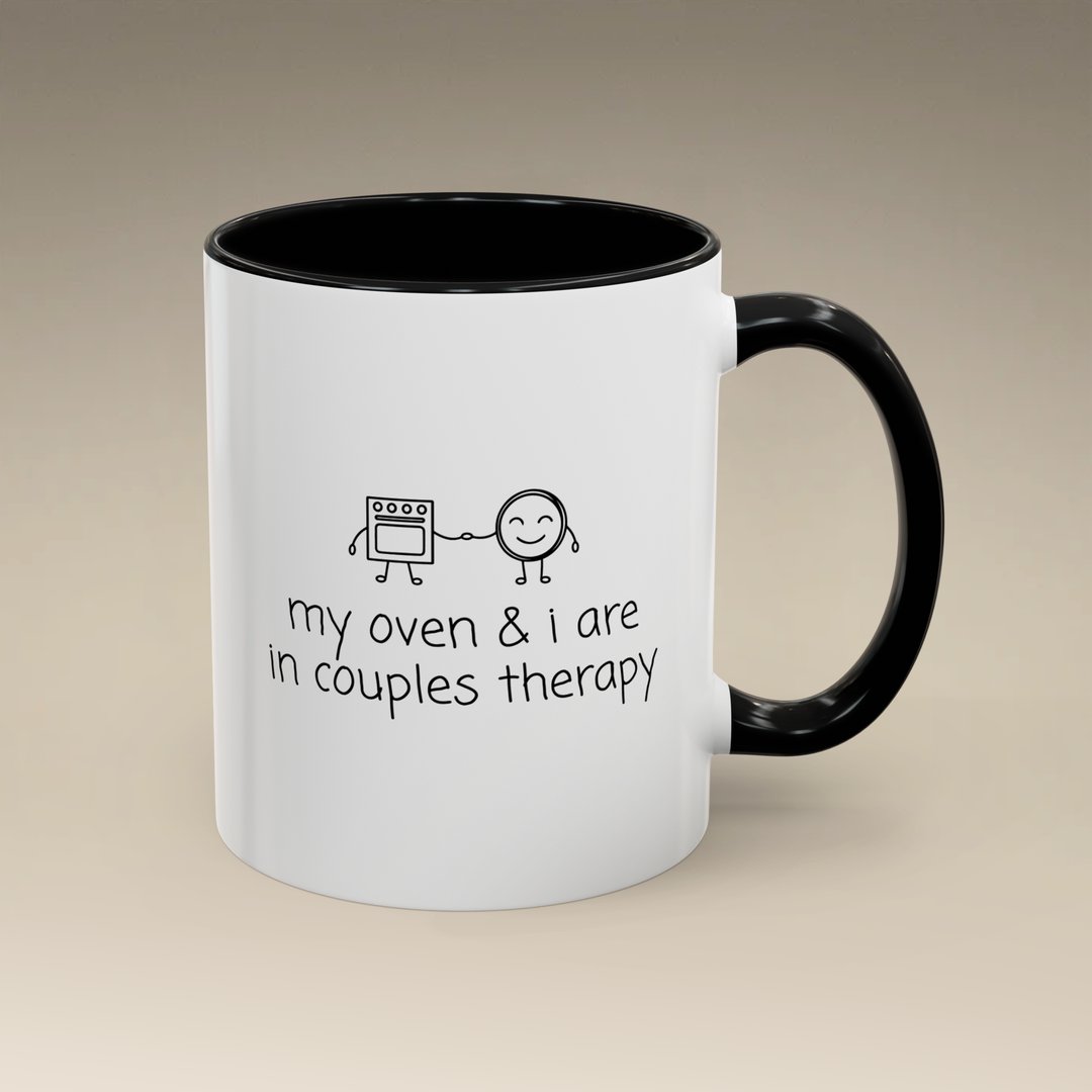 Couples Therapy With Oven Color Accent Mug