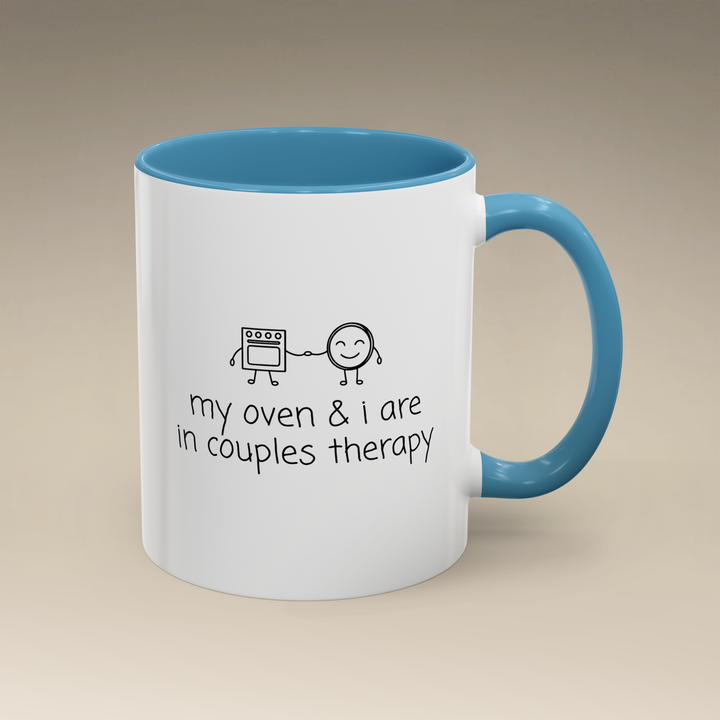 Couples Therapy With Oven Color Accent Mug