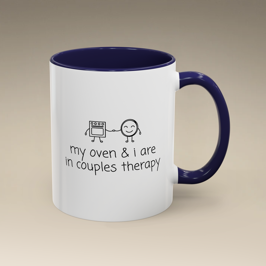 Couples Therapy With Oven Color Accent Mug