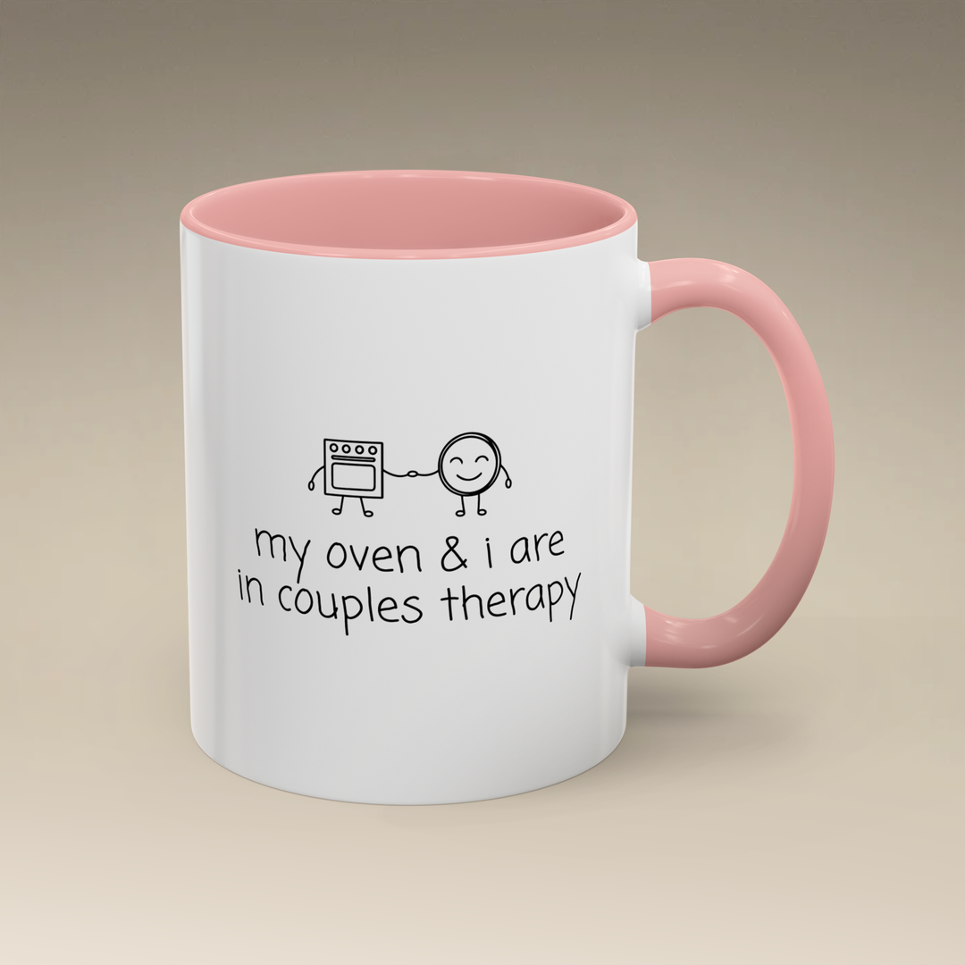 Couples Therapy With Oven Color Accent Mug