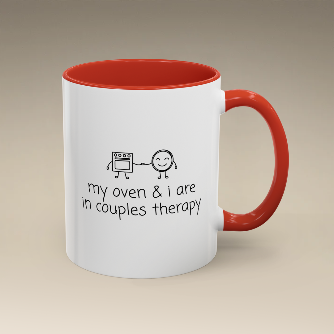 Couples Therapy With Oven Color Accent Mug