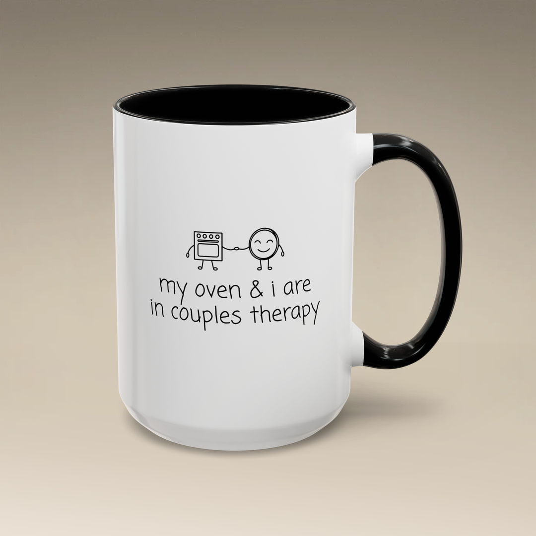Couples Therapy With Oven Color Accent Mug