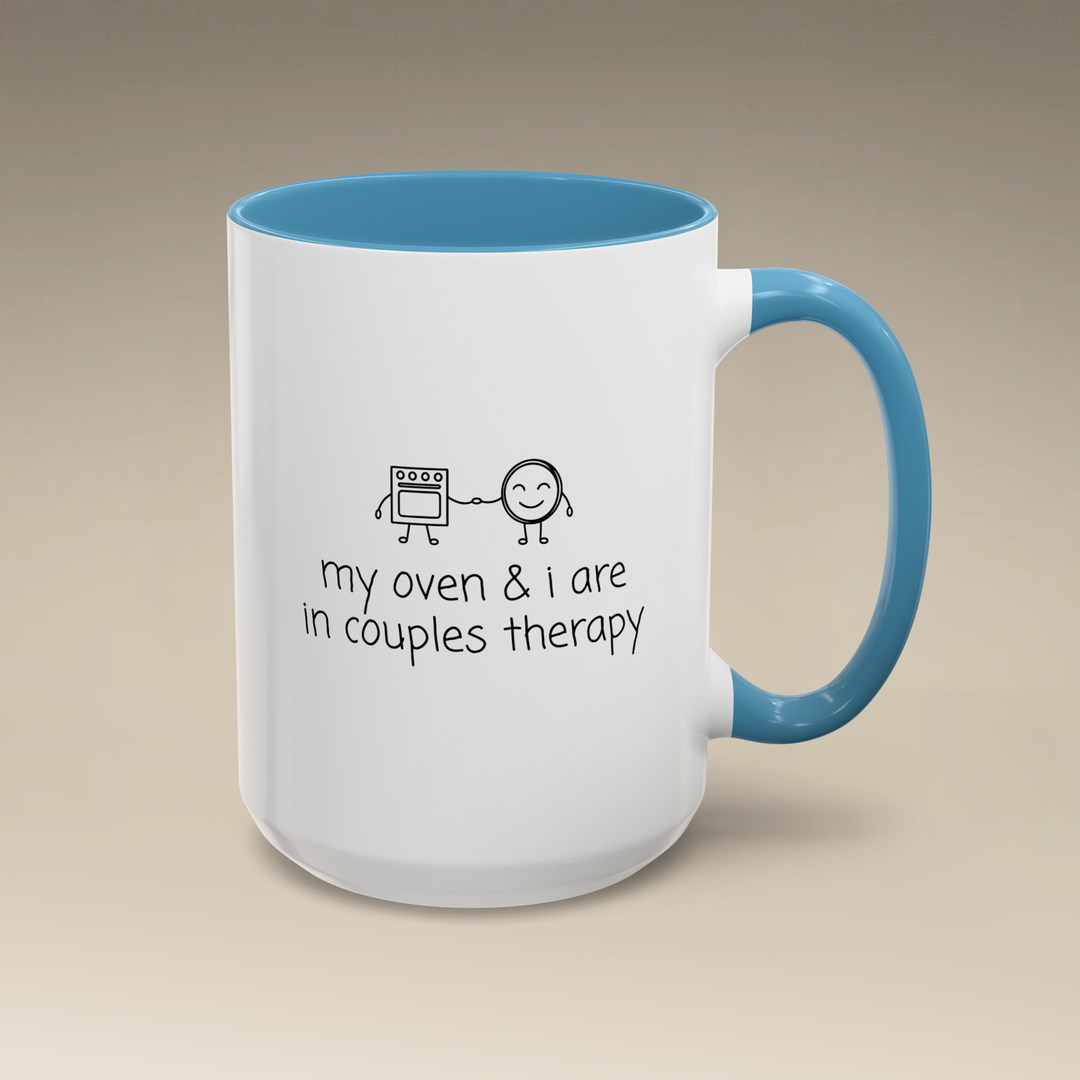 Couples Therapy With Oven Color Accent Mug