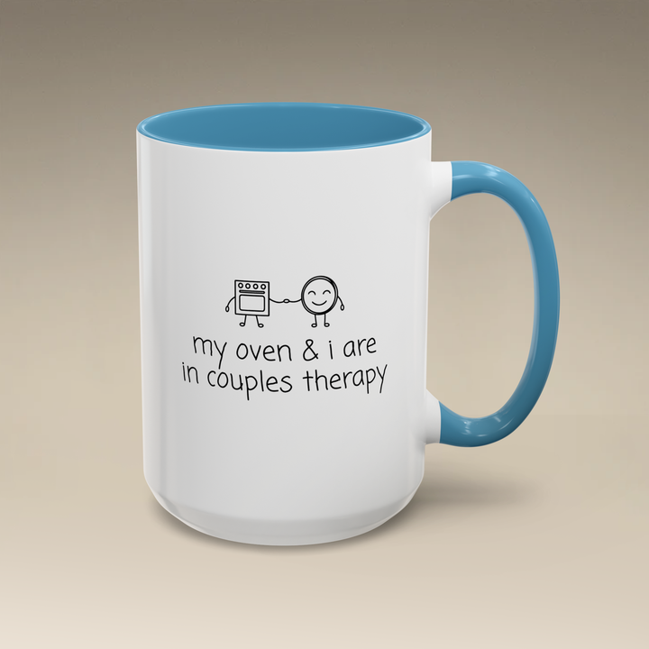 Couples Therapy With Oven Color Accent Mug