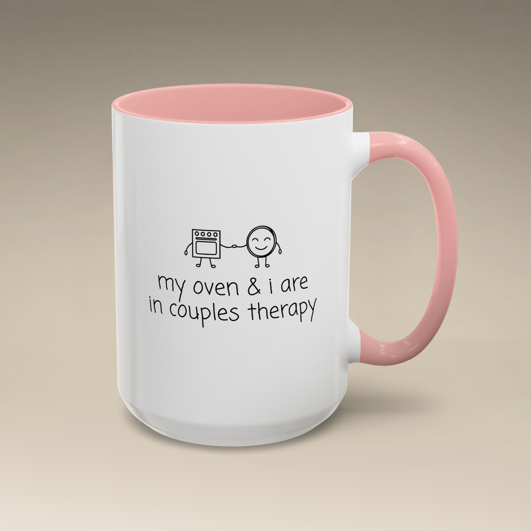Couples Therapy With Oven Color Accent Mug