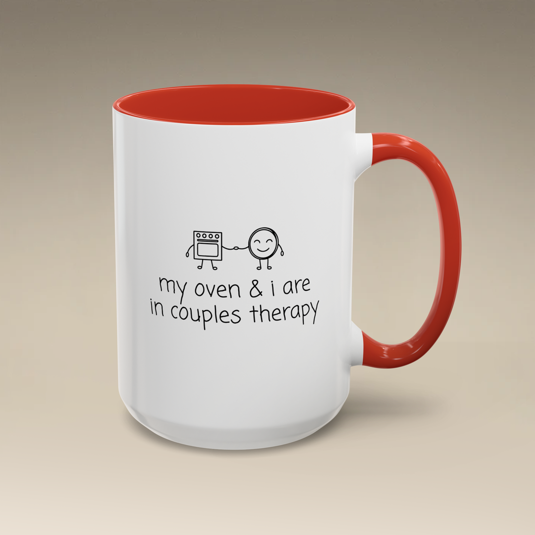 Couples Therapy With Oven Color Accent Mug