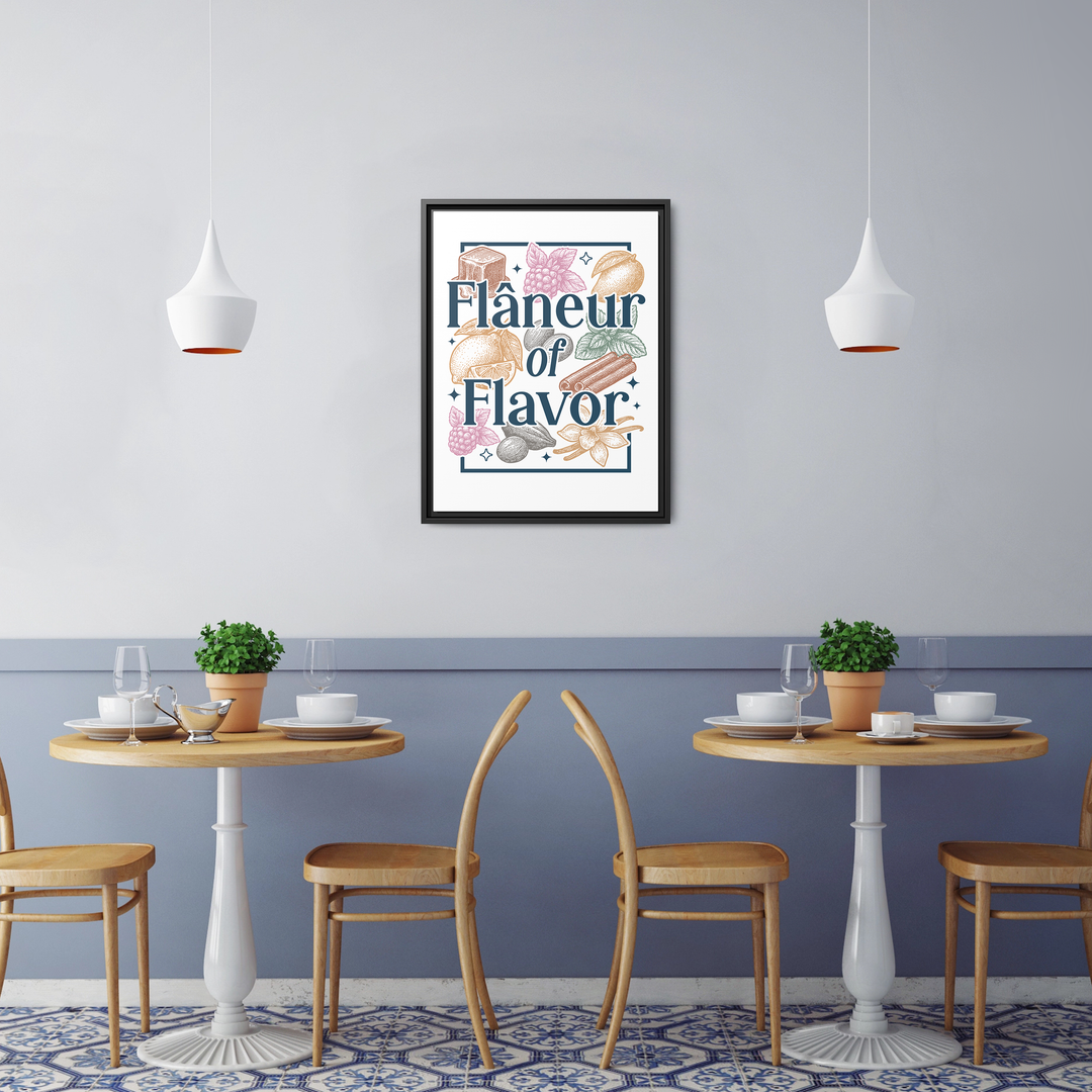 Flâneur of Flavor Framed Canvas