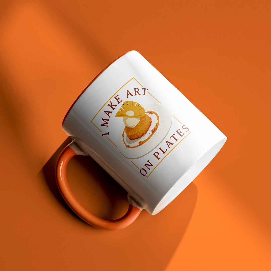 I Make Arts on Plates Color Accent Mug