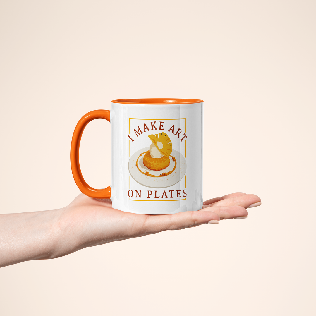 I Make Arts on Plates Color Accent Mug