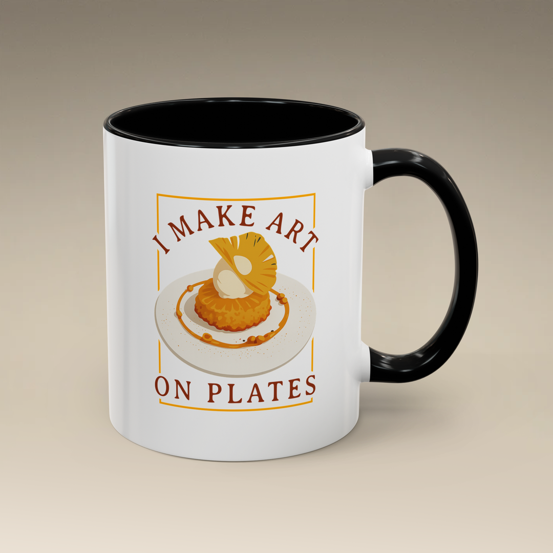 I Make Arts on Plates Color Accent Mug