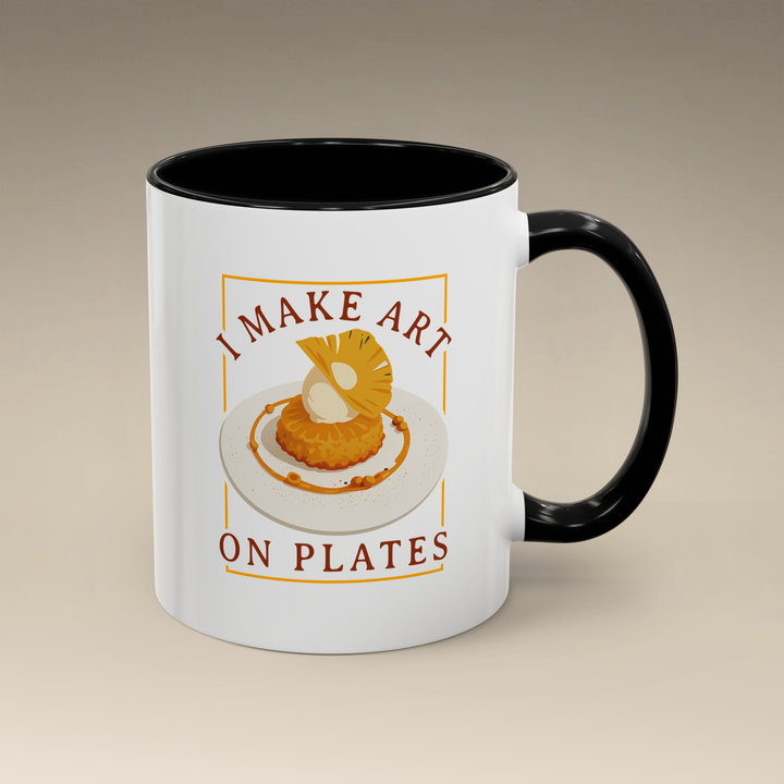I Make Arts on Plates Color Accent Mug