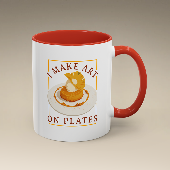 I Make Arts on Plates Color Accent Mug