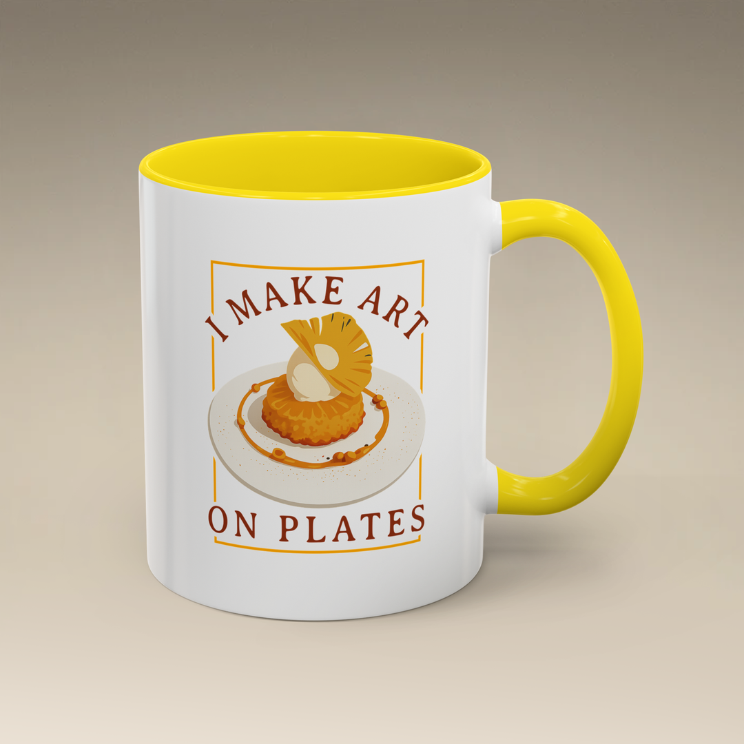 I Make Arts on Plates Color Accent Mug