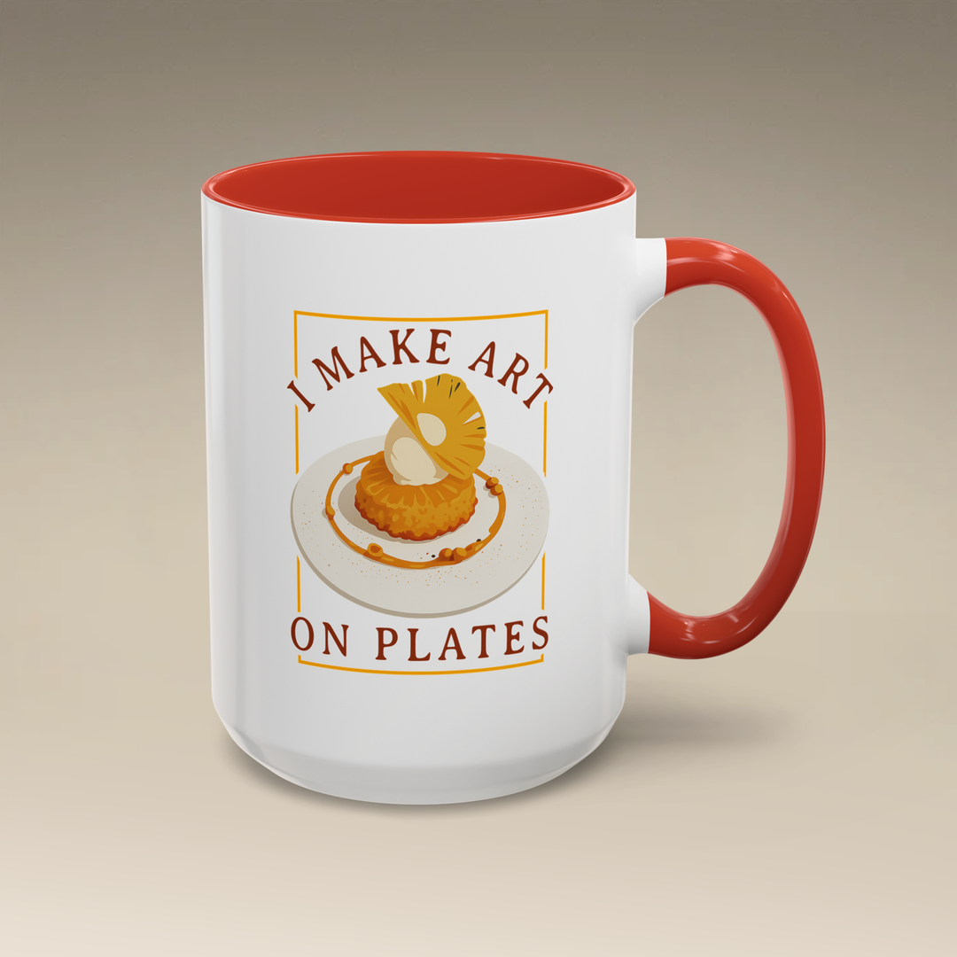 I Make Arts on Plates Color Accent Mug