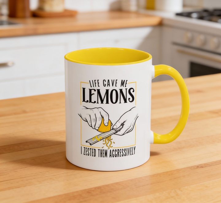 Life Gave Me Lemons Color Accent Mug