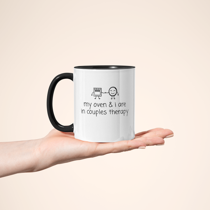 Couples Therapy With Oven Color Accent Mug