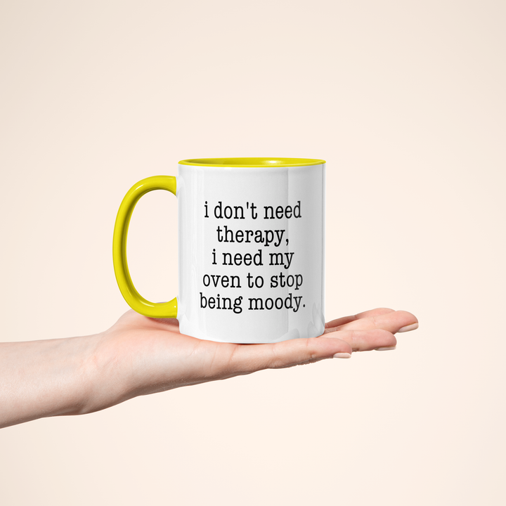 I Don't Need Therapy Color Accent Mug