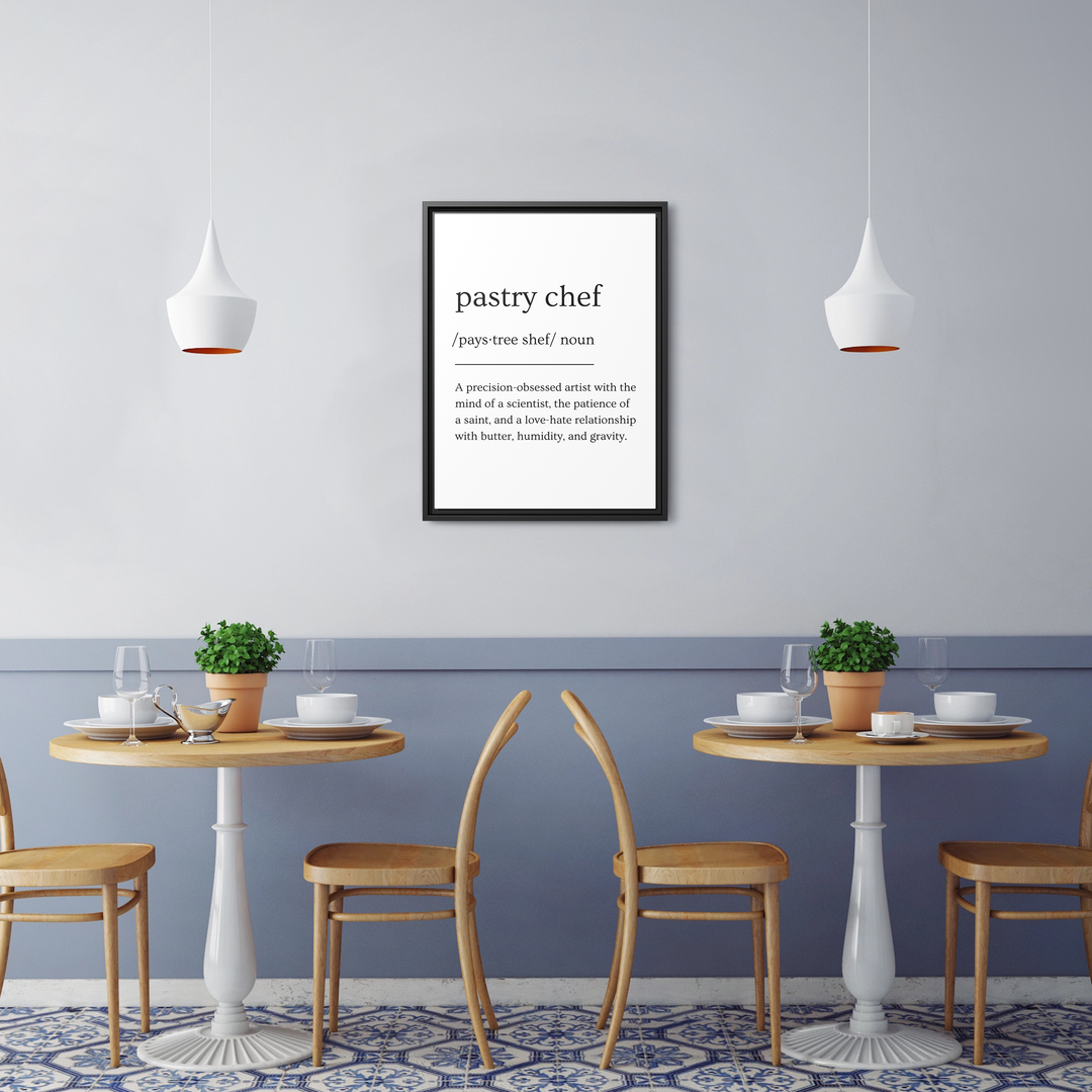 Pastry Chef Definition Framed Canvas