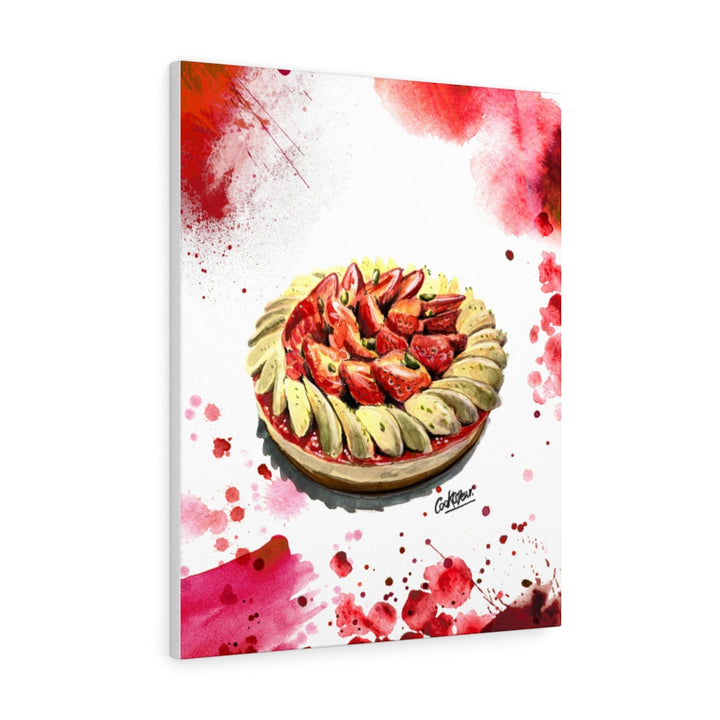 Tarte Aux Fraises Watercolor Canvas